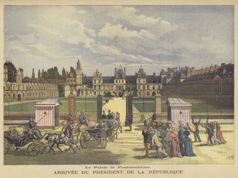 Przybycie prezydenta Francji do Palais de Fontainebleau autorstwa after Henri Meyer