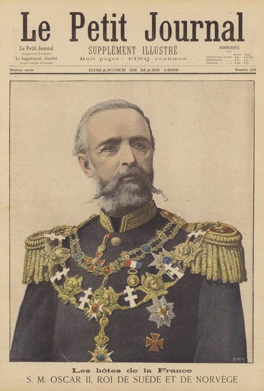 Goście Francji; Oscar II, król Szwecji i Norwegii autorstwa after Henri Meyer