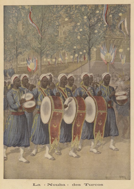 Orkiestra marszowa kolonialnych tyralierów (Turcos) autorstwa after Henri Meyer