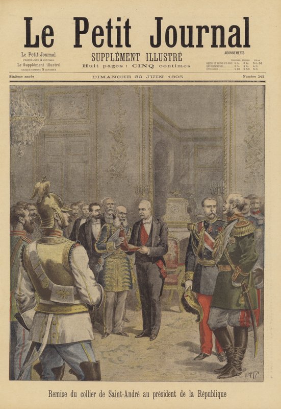 Prezydent Francji Faure odbiera Order św. Andrzeja od ambasadora Rosji autorstwa after Henri Meyer