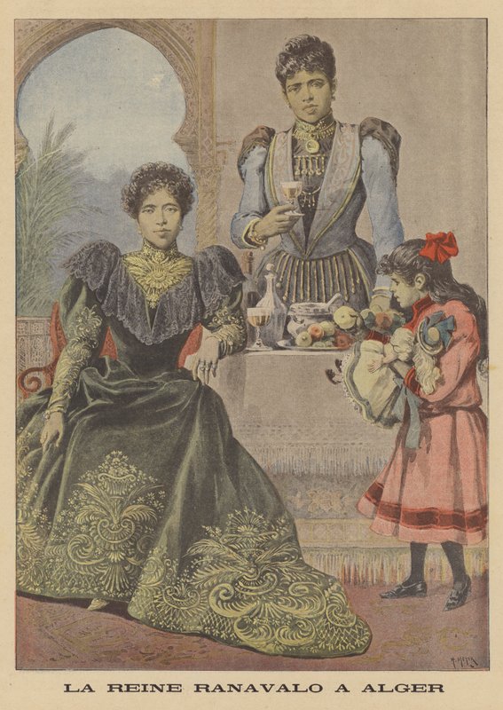 Królowa Ranavalona III z Madagaskaru na wygnaniu w Algierze autorstwa after Henri Meyer