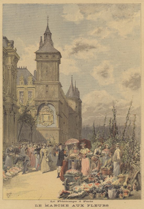 Wiosna w Paryżu. Targ kwiatowy autorstwa after Henri Meyer