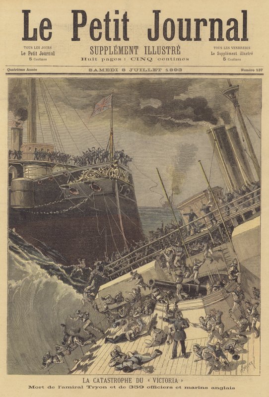 Zatonięcie HMS Victoria autorstwa after Henri Meyer