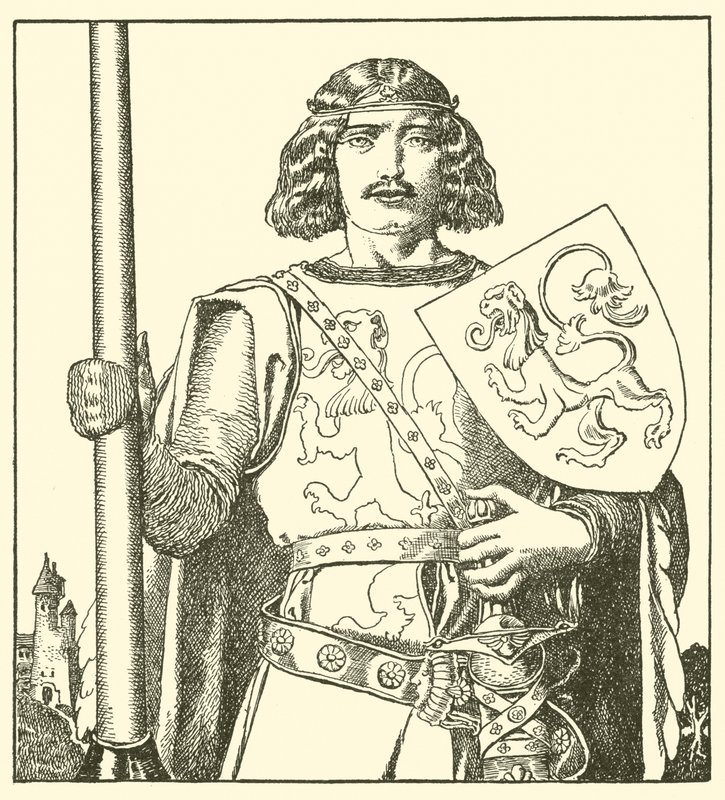 Sir Tristram z Lyonesse autorstwa after Howard Pyle