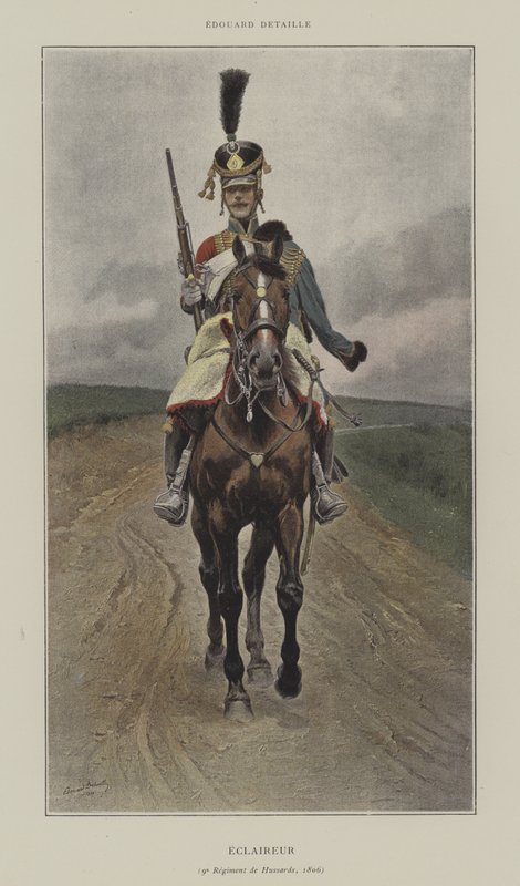 Harcerz, 9 Pułk Huzarów, 1809 autorstwa after Jean Baptiste Edouard Detaille