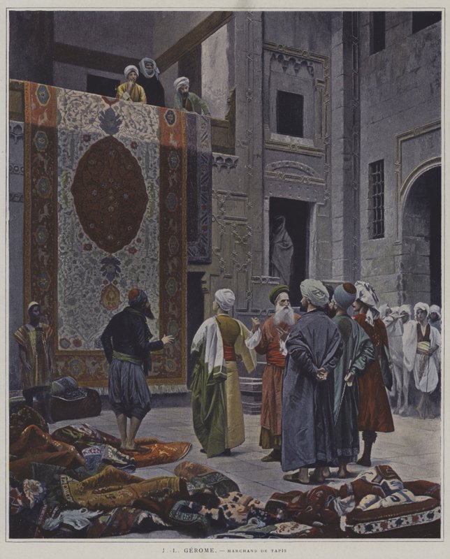 Sprzedawca dywanów w Kairze autorstwa after Jean Leon Gerome