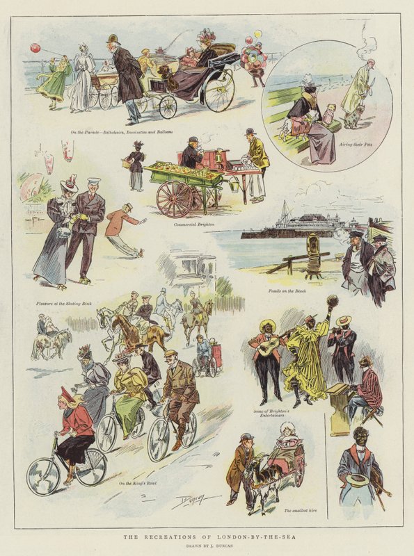 Rekreacje Londynu nad morzem (chromolitho) autorstwa after John Duncan