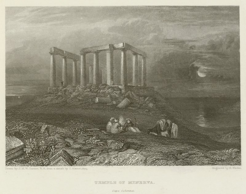 Świątynia Minerwy, Cape Colonna autorstwa after Joseph Mallord William Turner