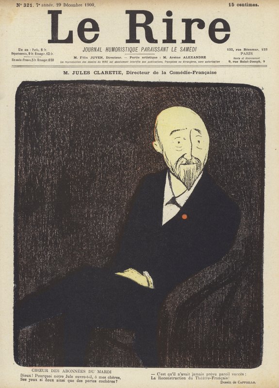 Jules Claretie, reżyser La Comedie-Francaise, ilustracja do Le Rire autorstwa after Leonetto Cappiello