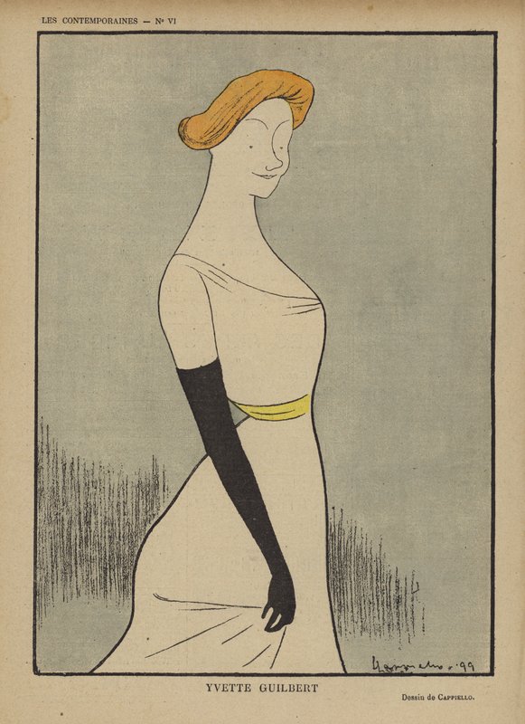 Yvette Guilbert, ilustracja do Le Rire autorstwa after Leonetto Cappiello