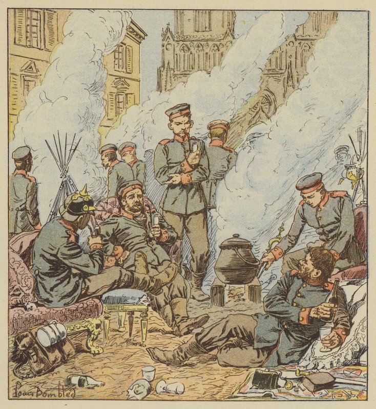 Po bitwie pod Orleanem Niemcy na ulicach miasta autorstwa after Louis Charles Bombled