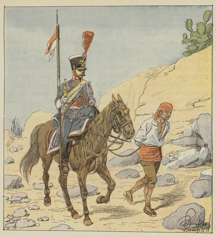 Armia francuska w Hiszpanii, ułan-żandarm, 1811 r. autorstwa after Louis Charles Bombled