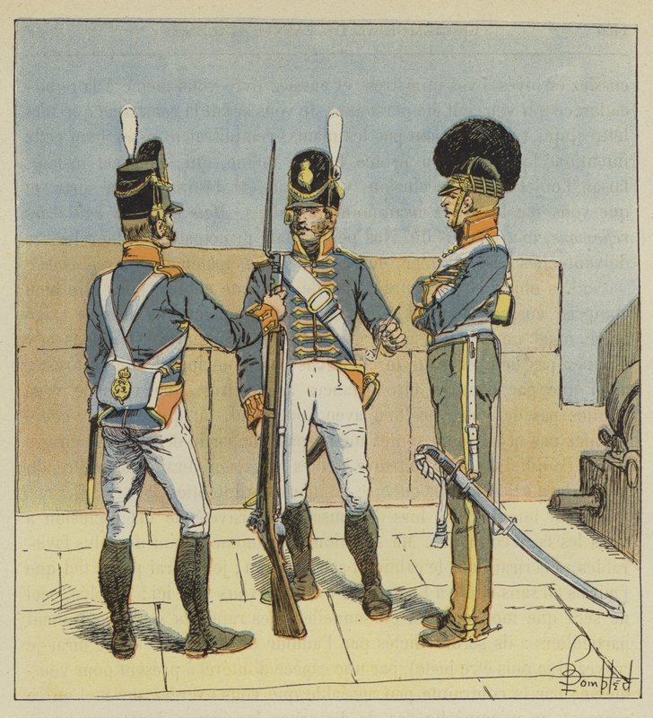 Artyleria angielska, pieszo, konno autorstwa after Louis Charles Bombled
