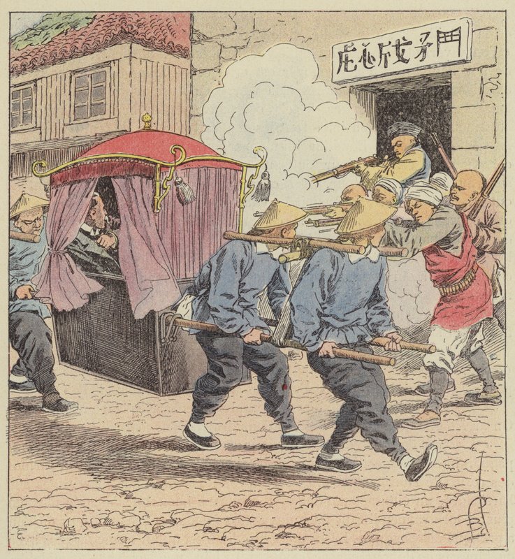 Zamach na barona Ketelera, ambasadora Niemiec w Pekinie autorstwa after Louis Charles Bombled