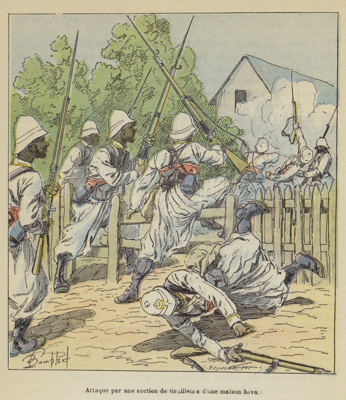 Atak sekcji harcowników z domu hova autorstwa after Louis Charles Bombled