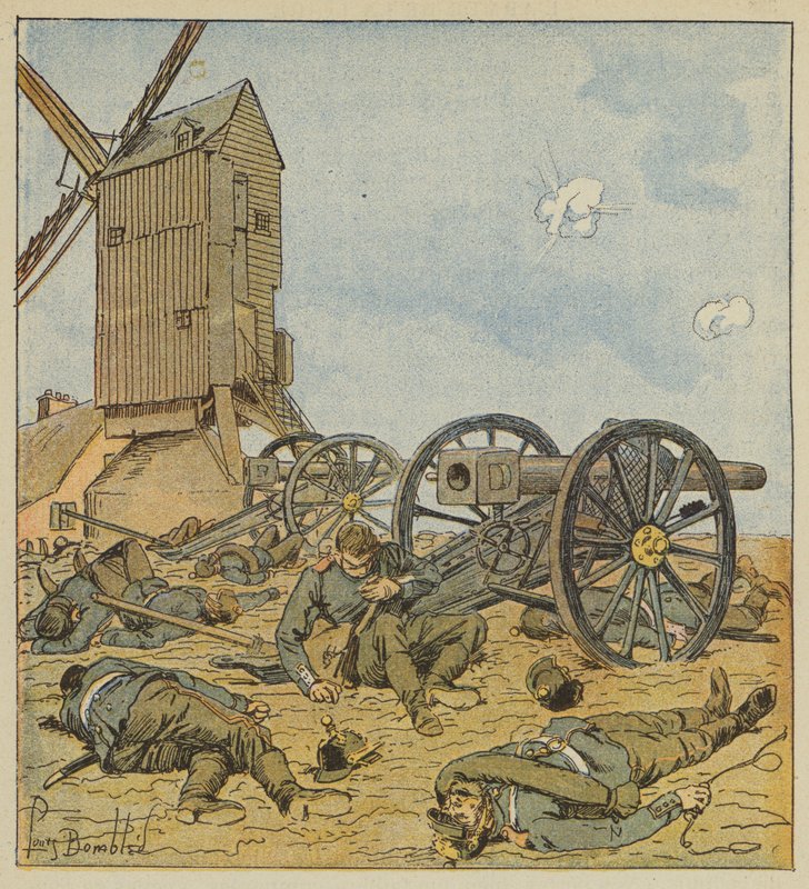 Niemiecka bateria rozebrana przez zefiry autorstwa after Louis Charles Bombled