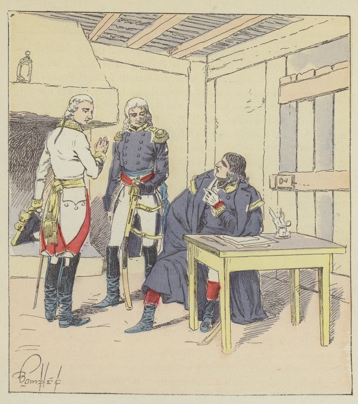 Bonaparte, Serurier i Klenau w Roverbello autorstwa after Louis Charles Bombled