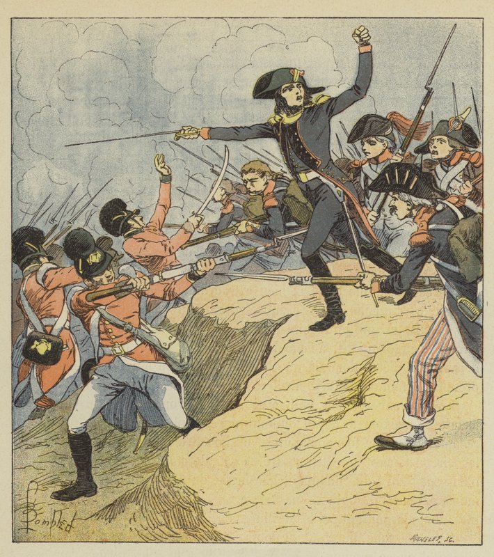 Bonaparte ranny w Tulonie autorstwa after Louis Charles Bombled