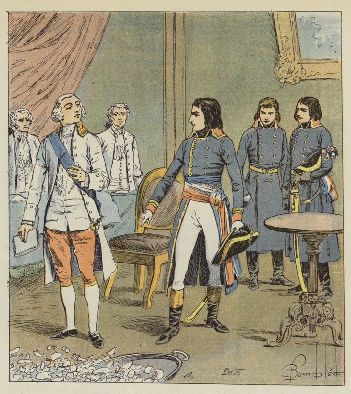 Bonaparte i hrabia Cobentzela autorstwa after Louis Charles Bombled
