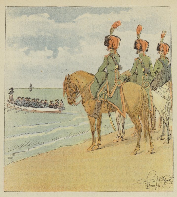 Bonaparte opuszcza Egipt autorstwa after Louis Charles Bombled