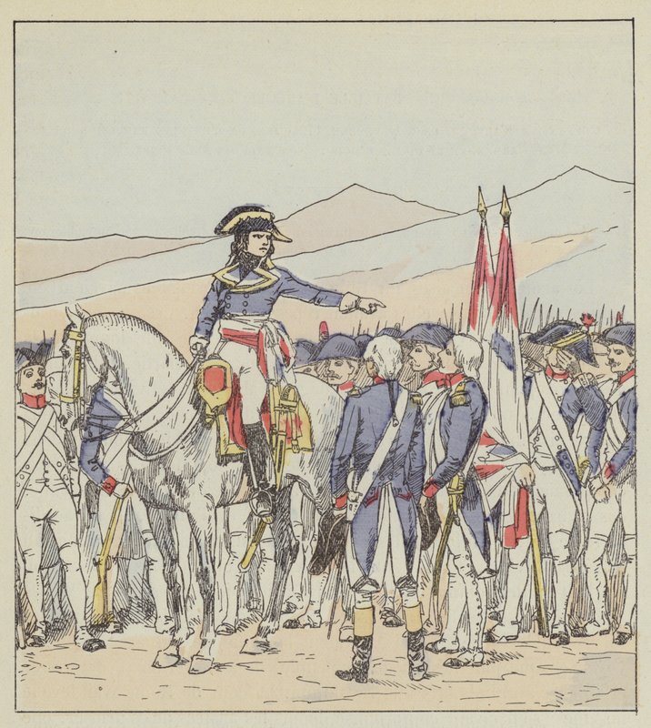 Bonaparte upomina 85. i 39. dywizję Vaubois na płaskowyżu Rivoli autorstwa after Louis Charles Bombled