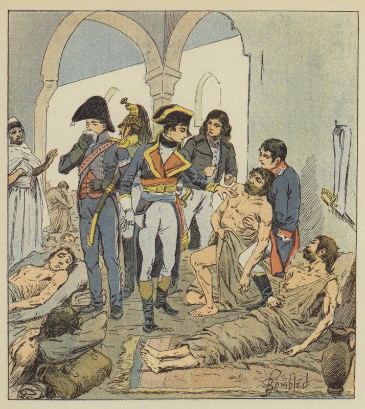 Bonaparte odwiedza ofiary dżumy w Jaffa autorstwa after Louis Charles Bombled