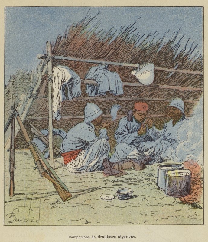 Obóz algierskich harcowników autorstwa after Louis Charles Bombled