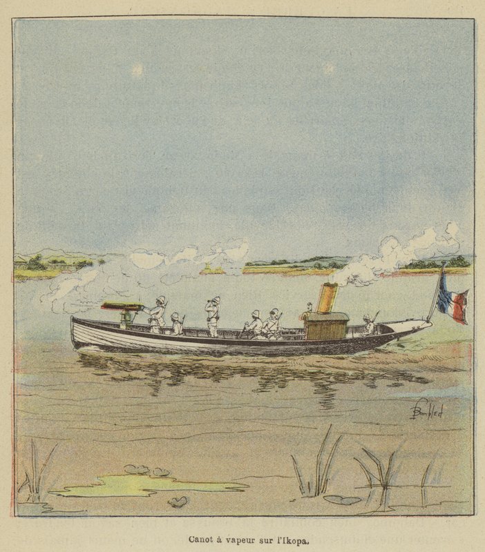 Parowiec na Ikopie autorstwa after Louis Charles Bombled