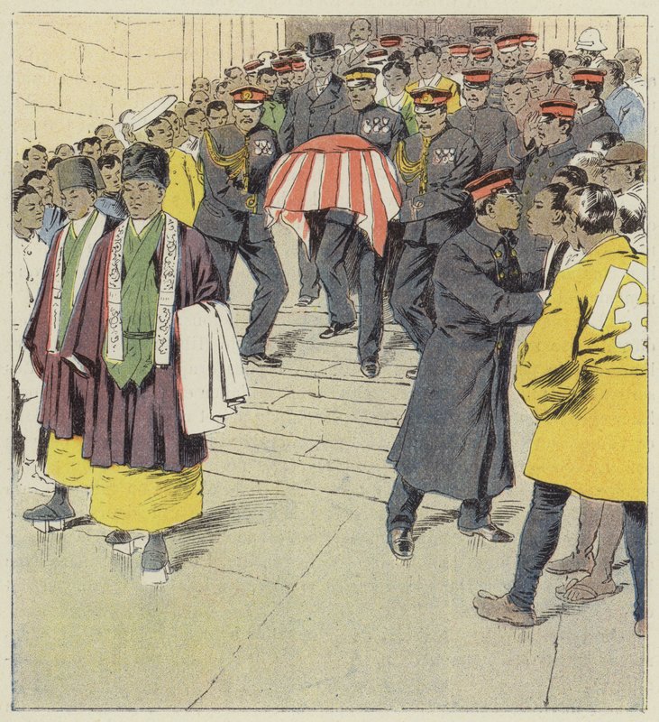 Religijna ceremonia wojskowa w Tokio autorstwa after Louis Charles Bombled