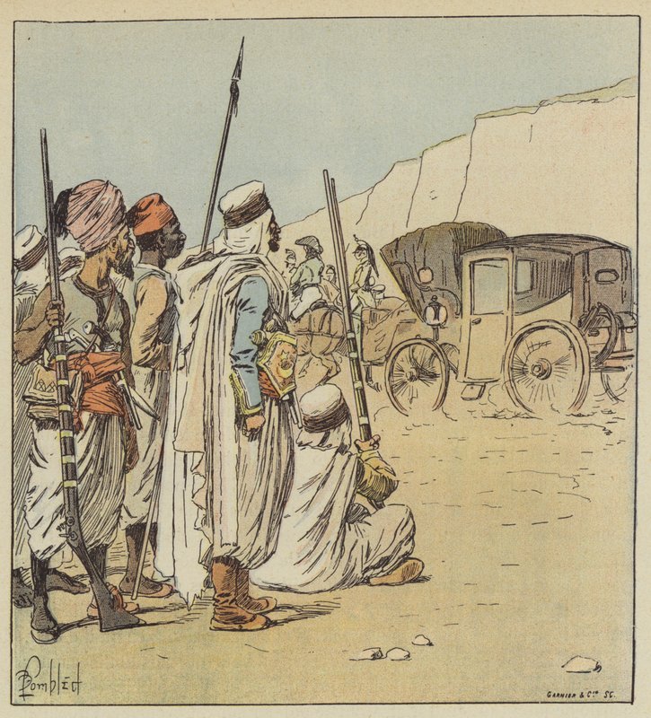 Ten samochód bardzo zadziwił Arabów autorstwa after Louis Charles Bombled