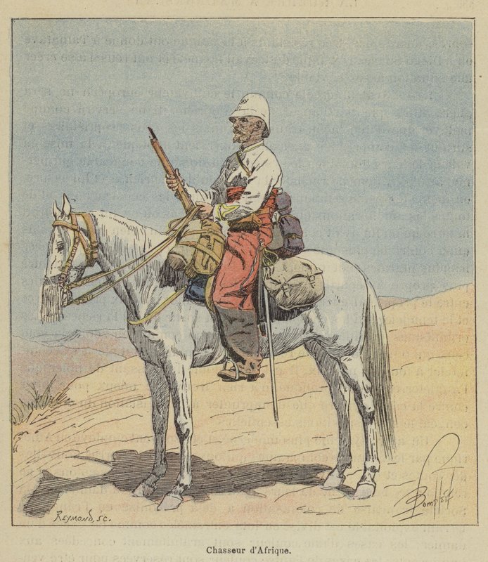 afrykański myśliwy autorstwa after Louis Charles Bombled
