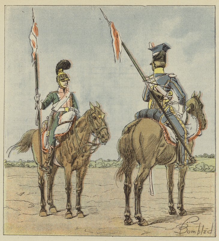 Lekkie konie, francuscy ułani, Polacy autorstwa after Louis Charles Bombled