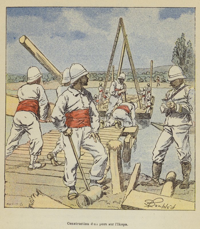 Budowa dun pont sur likopa autorstwa after Louis Charles Bombled