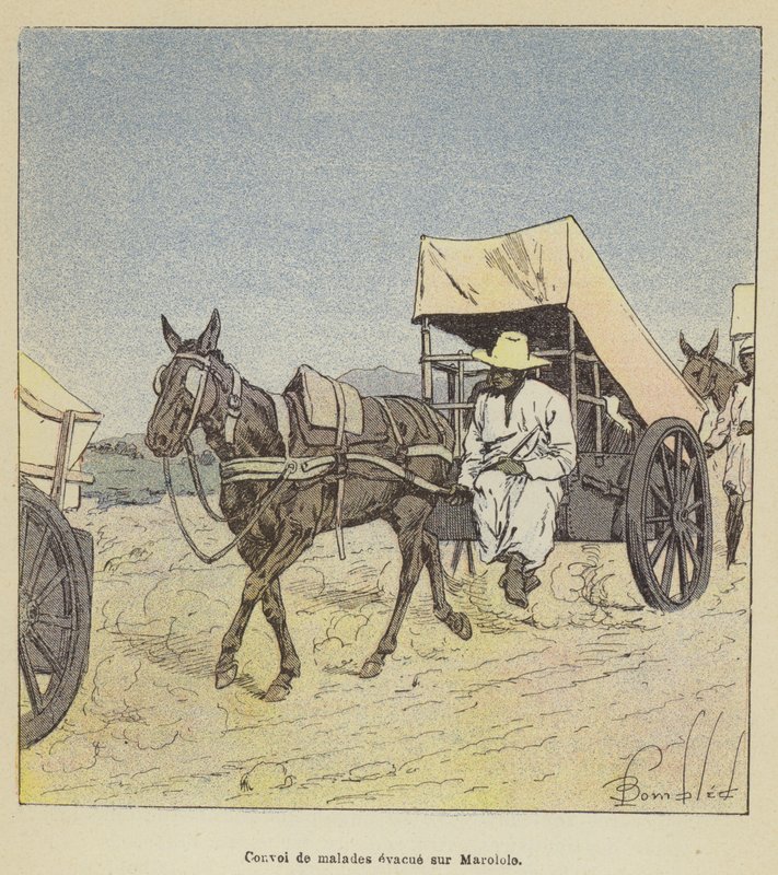 Konwój chorych ewakuowany do Marololo autorstwa after Louis Charles Bombled