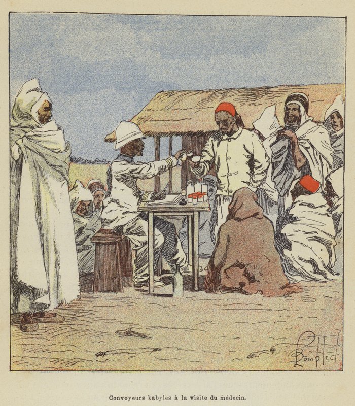 Przenośniki Kabyle na wizycie lekarza autorstwa after Louis Charles Bombled