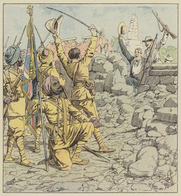 Wydawanie poselstw, wejście Sikhów autorstwa after Louis Charles Bombled