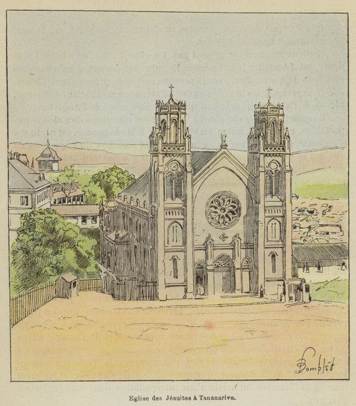 Kościół Jezuitów w Tananarive autorstwa after Louis Charles Bombled