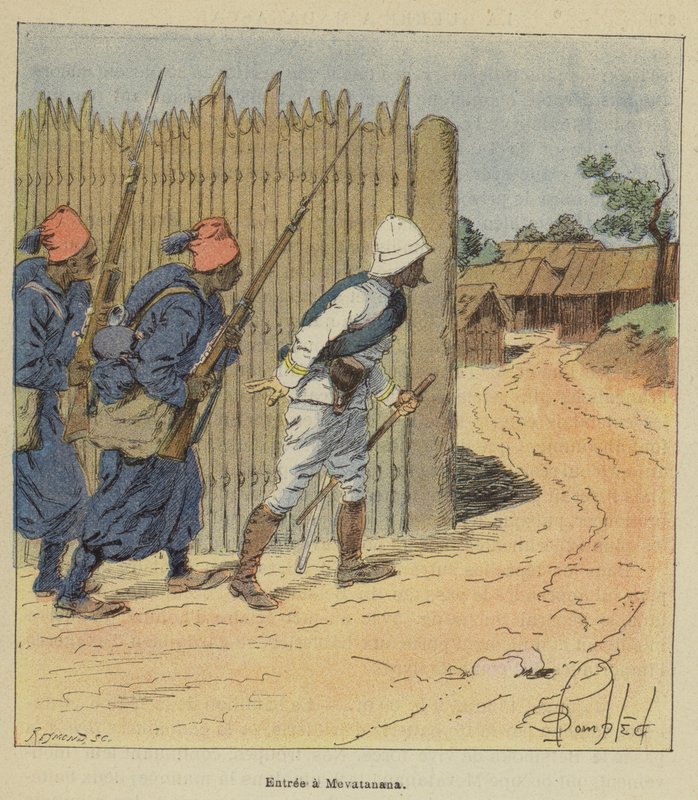 Wejście do Mevatanana autorstwa after Louis Charles Bombled
