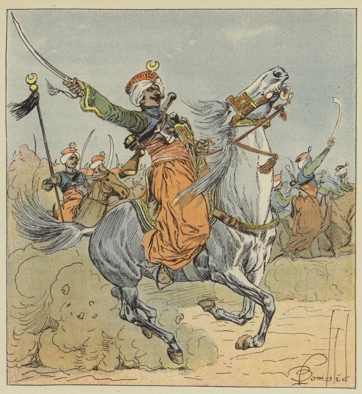 Gwardia Cesarska, Mameluck, szwadron dołączony do pułku chasseurów i szwoleżerów autorstwa after Louis Charles Bombled