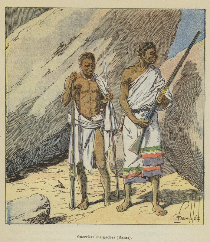 Madagaskaru Wojownicy, Baras autorstwa after Louis Charles Bombled
