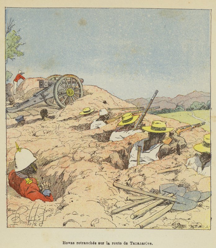 Hovas okopany na drodze do Antananarywa autorstwa after Louis Charles Bombled