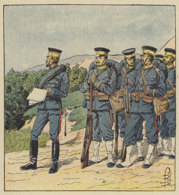japońska piechota liniowa autorstwa after Louis Charles Bombled