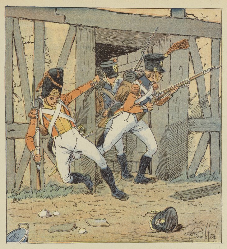 Piechota szwajcarska, Grenadier 1 pułku, Fizylier 2 i 3 pułku autorstwa after Louis Charles Bombled