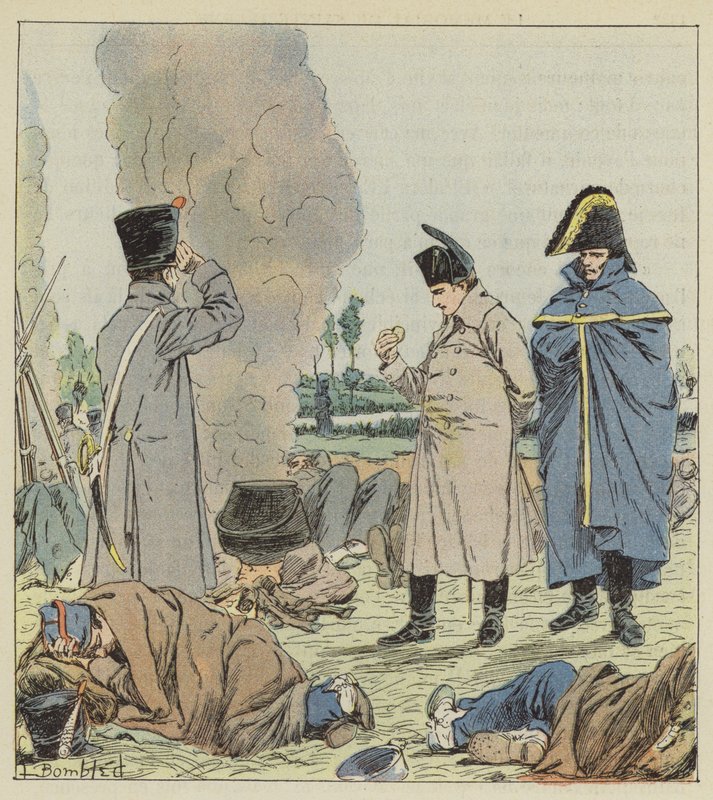 Cesarz na biwaku nad brzegiem Sambre autorstwa after Louis Charles Bombled