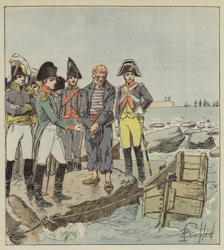 Cesarz i angielski marynarz w obozie Boulogne autorstwa after Louis Charles Bombled