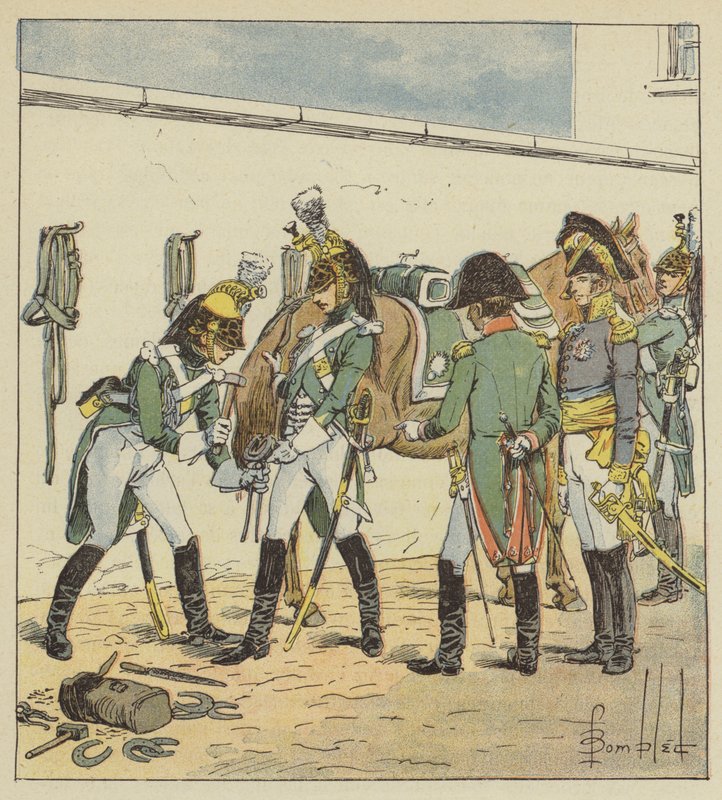 Cesarz dokonuje inspekcji szkoły Saint-Germain autorstwa after Louis Charles Bombled