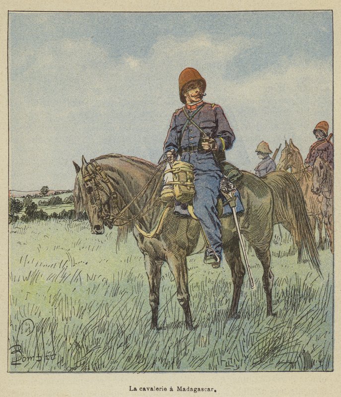 Kawaleria na Madagaskarze autorstwa after Louis Charles Bombled