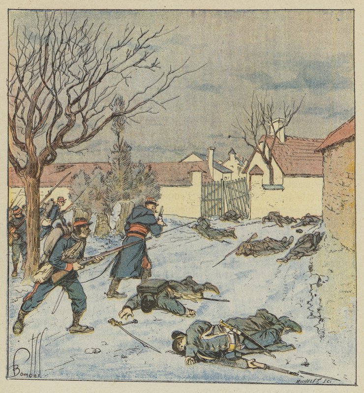 Dywizja Peytavin atakuje Poupry autorstwa after Louis Charles Bombled