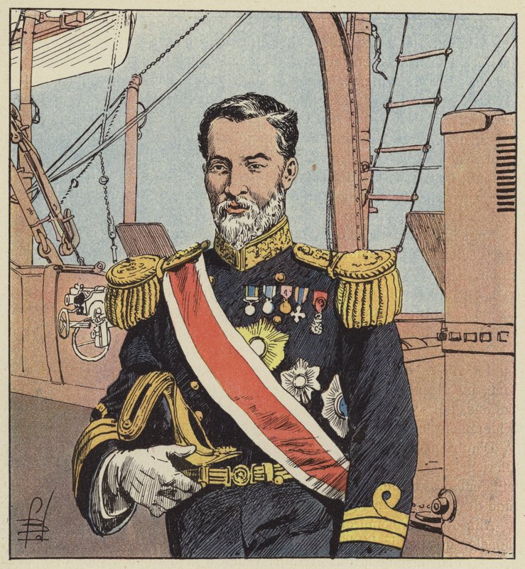 Admirał Togo, głównodowodzący japońskiej kadry przed Port-Arthur autorstwa after Louis Charles Bombled