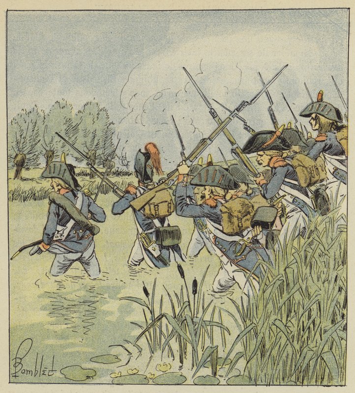 Armia francuska przekracza Piave autorstwa after Louis Charles Bombled